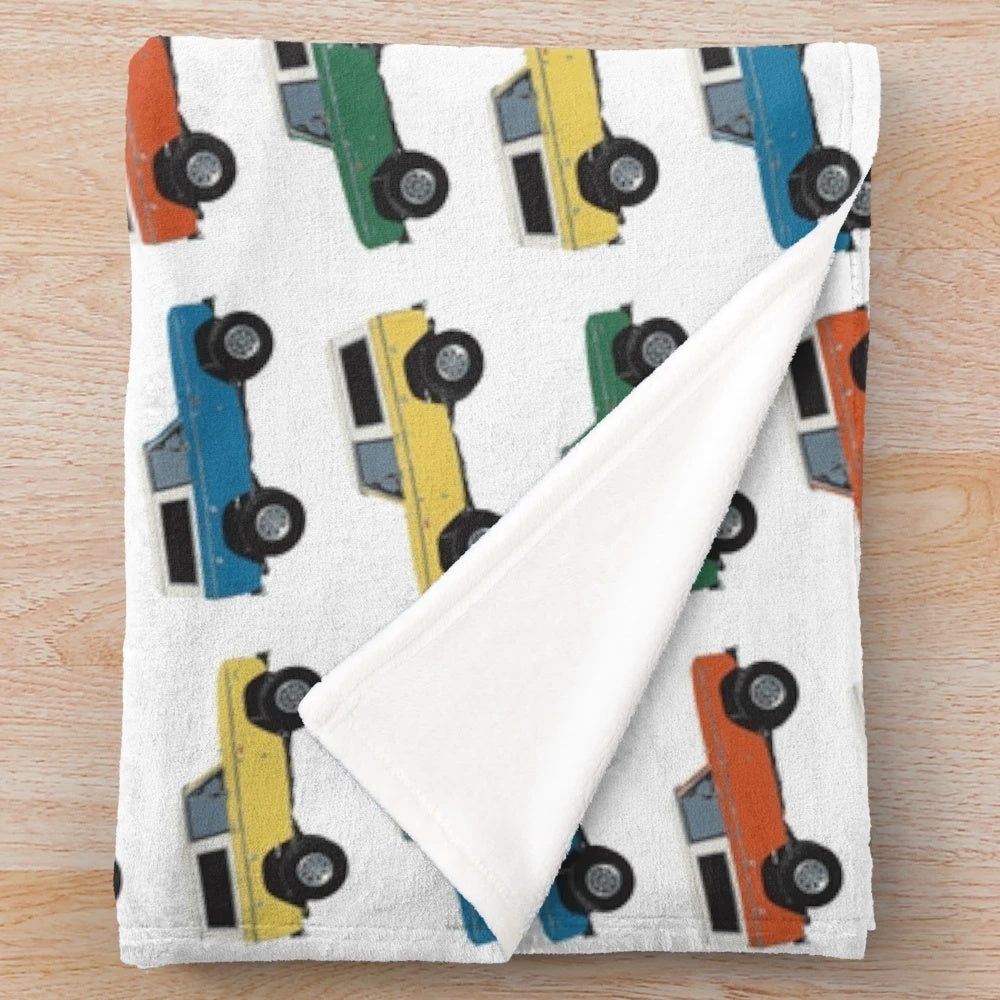Classic Ford Bronco-inspired plush blanket