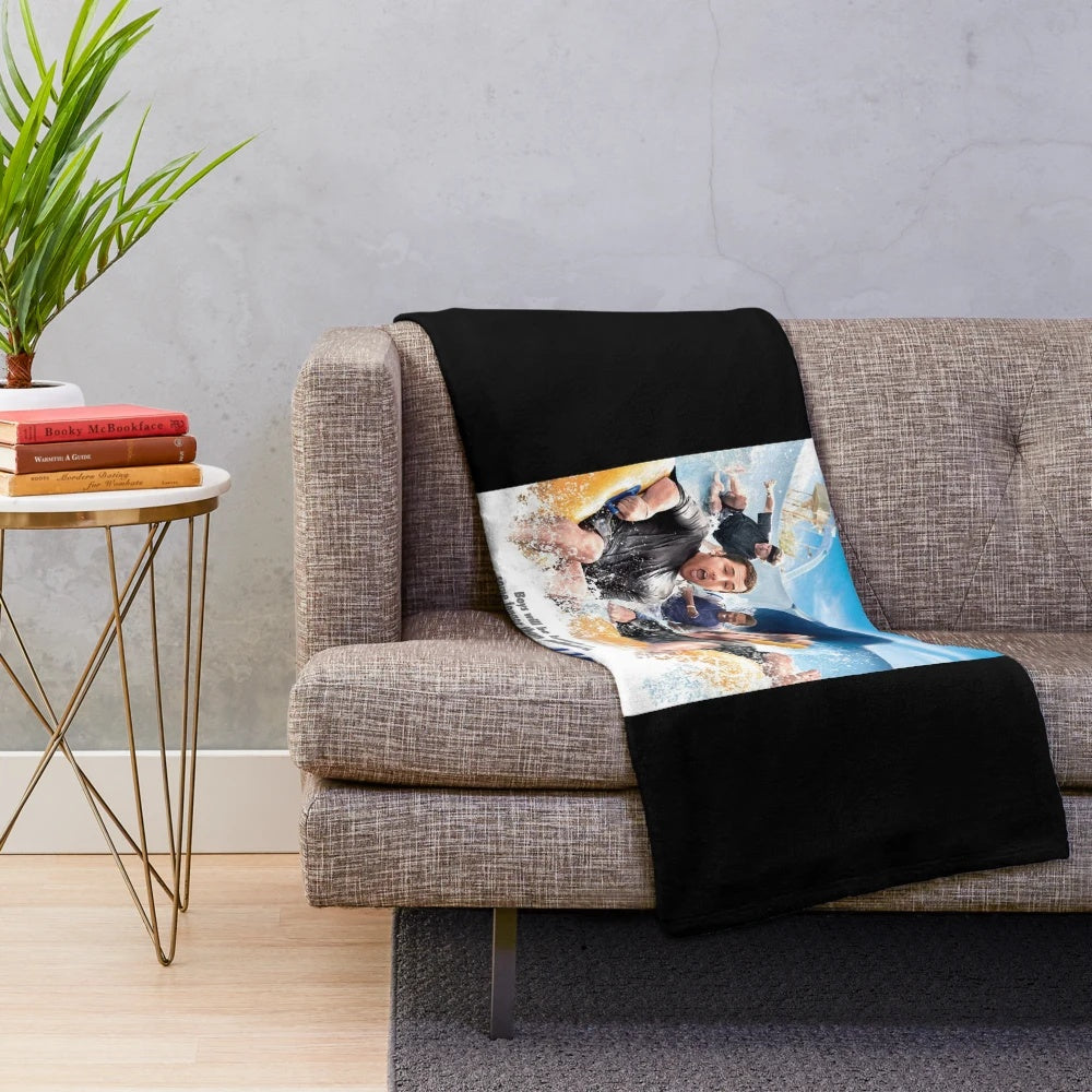 Retro inspired plush blanket featuring Adam Sandler's Happy Gilmore movie