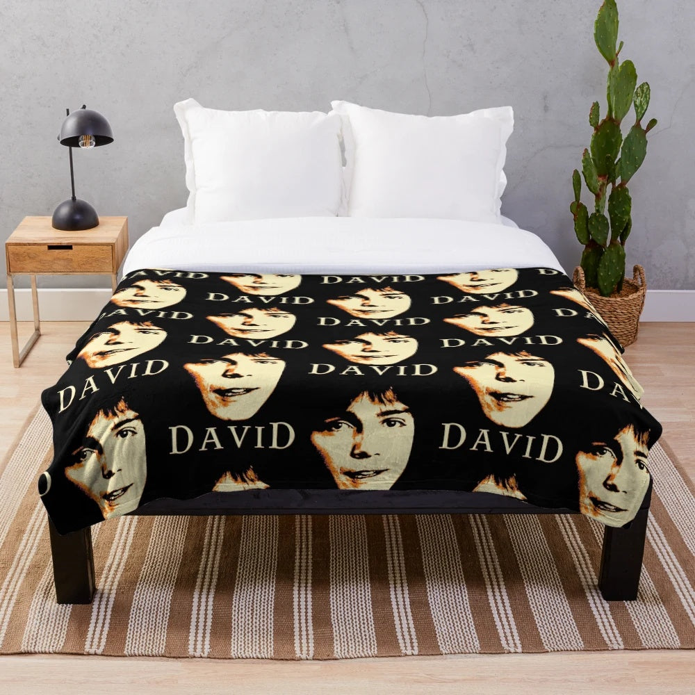 Plush blanket with vintage portrait of singer and actor David Cassidy