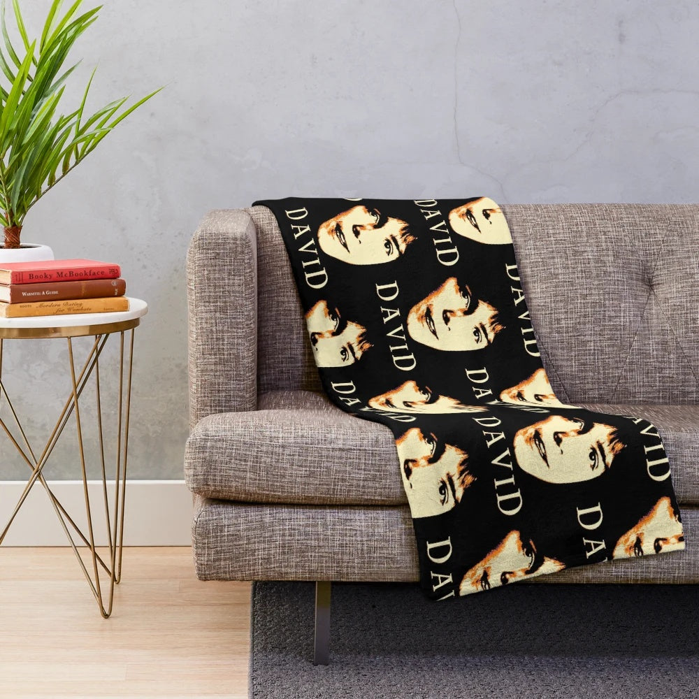 Plush blanket with vintage portrait of singer and actor David Cassidy