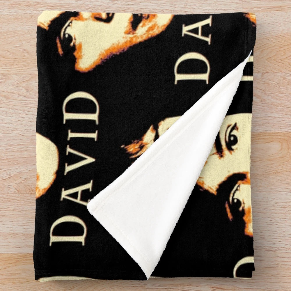 Plush blanket with vintage portrait of singer and actor David Cassidy