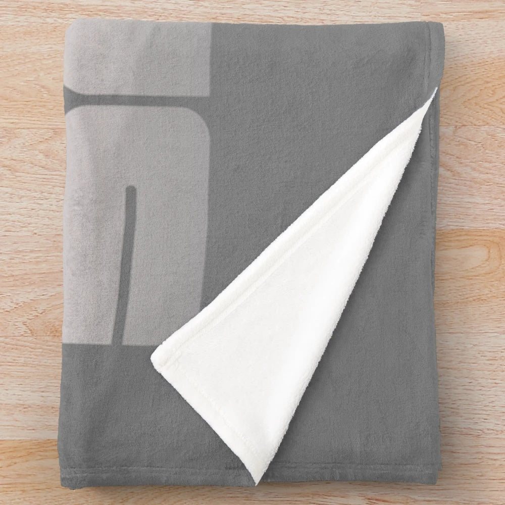Plush blanket featuring a cartoon-style illustration of a DeLorean DMC-12 car