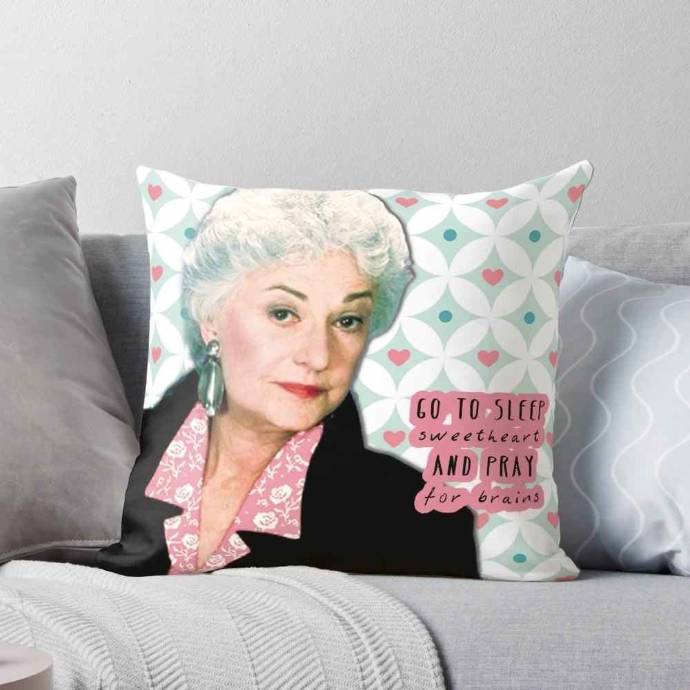 Retro inspired throw pillow featuring Dorothy Zbornak from the Golden Girls TV show