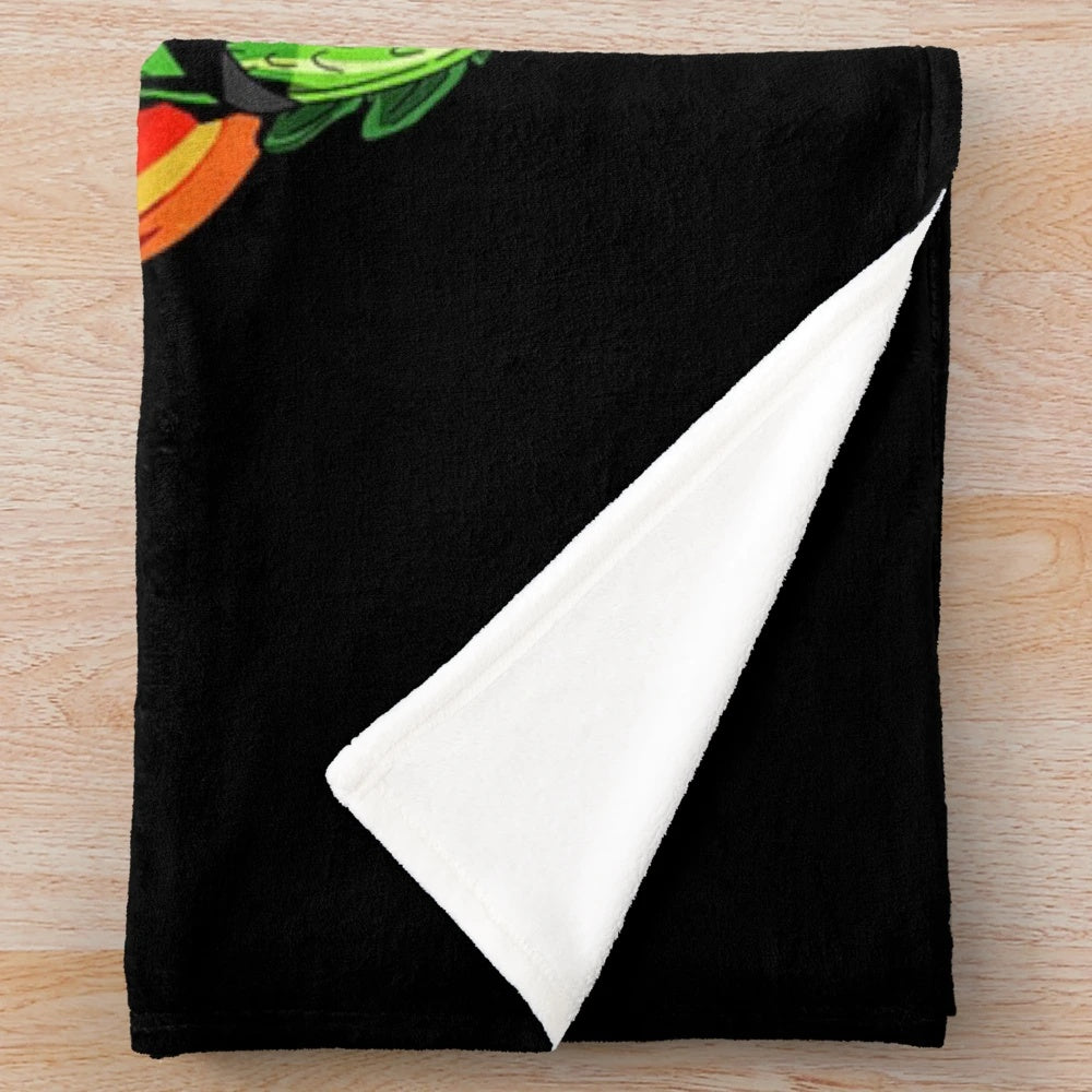 Vintage-style dragon ball plush blanket featuring a cute illustration of kid goku