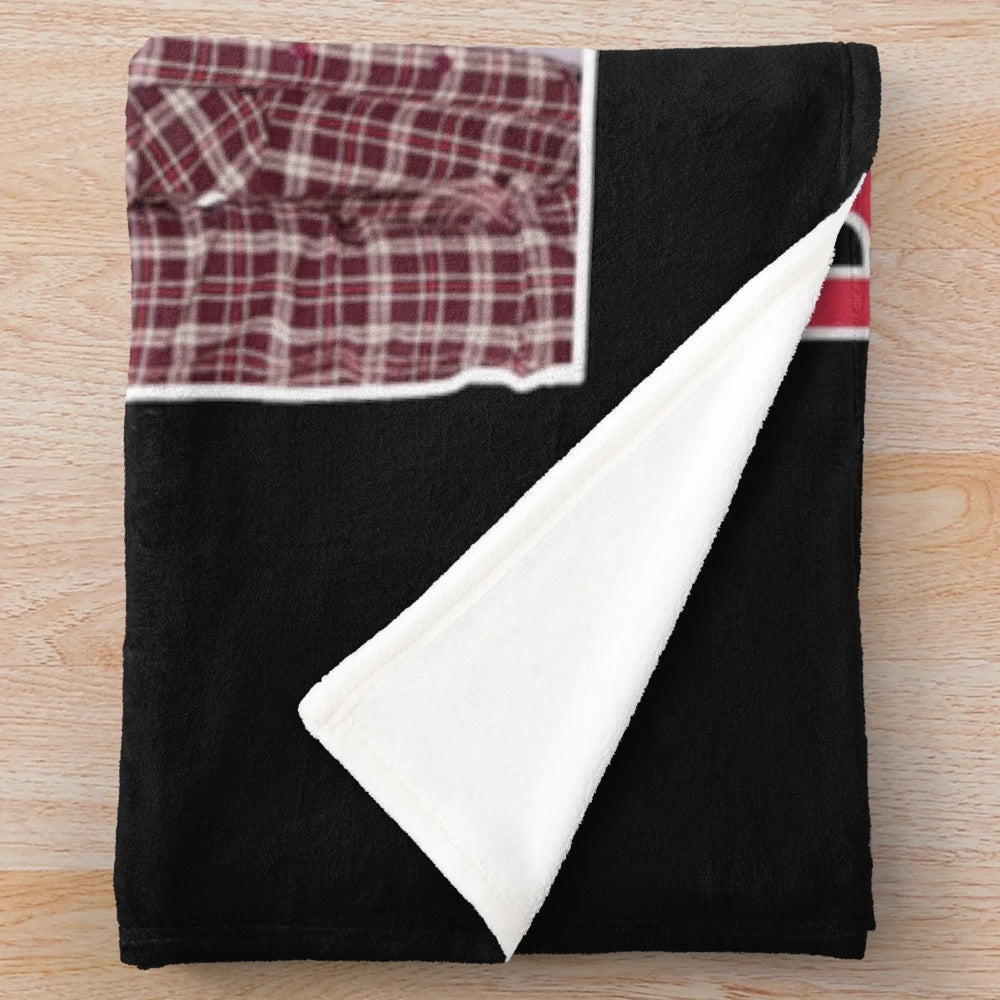Evan Peters Retro Plush Blanket with Vintage Pop Culture Imagery