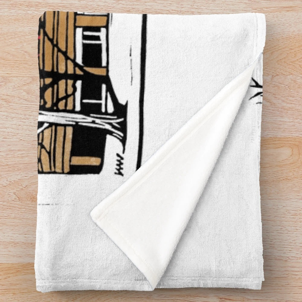 Plush blanket featuring the vintage design of the Everyman Cinema in York, England