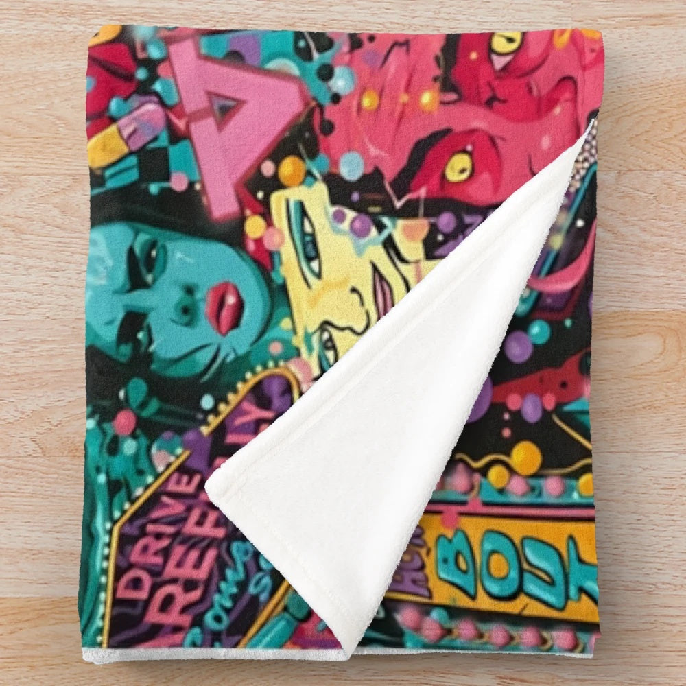 Plush blanket featuring the iconic film "Fear and Loathing in Las Vegas