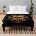 Vintage-style plush blanket featuring a ham radio operator design