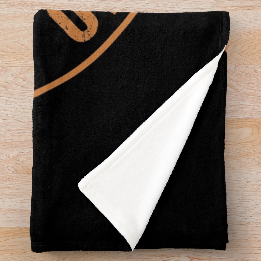Vintage-style plush blanket featuring a ham radio operator design