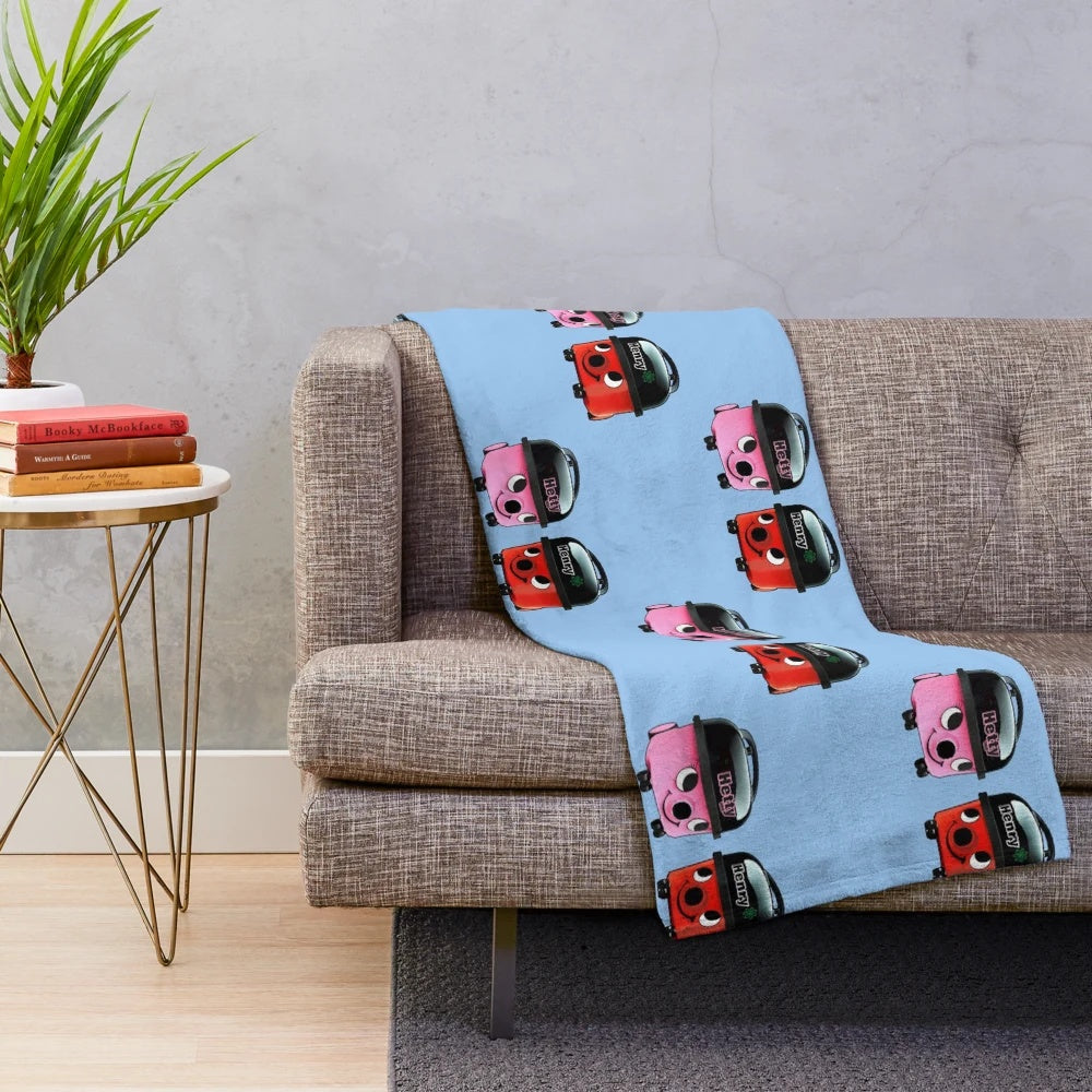 Cozy Henry Hoover-themed plush blanket for nostalgic cleaning enthusiasts