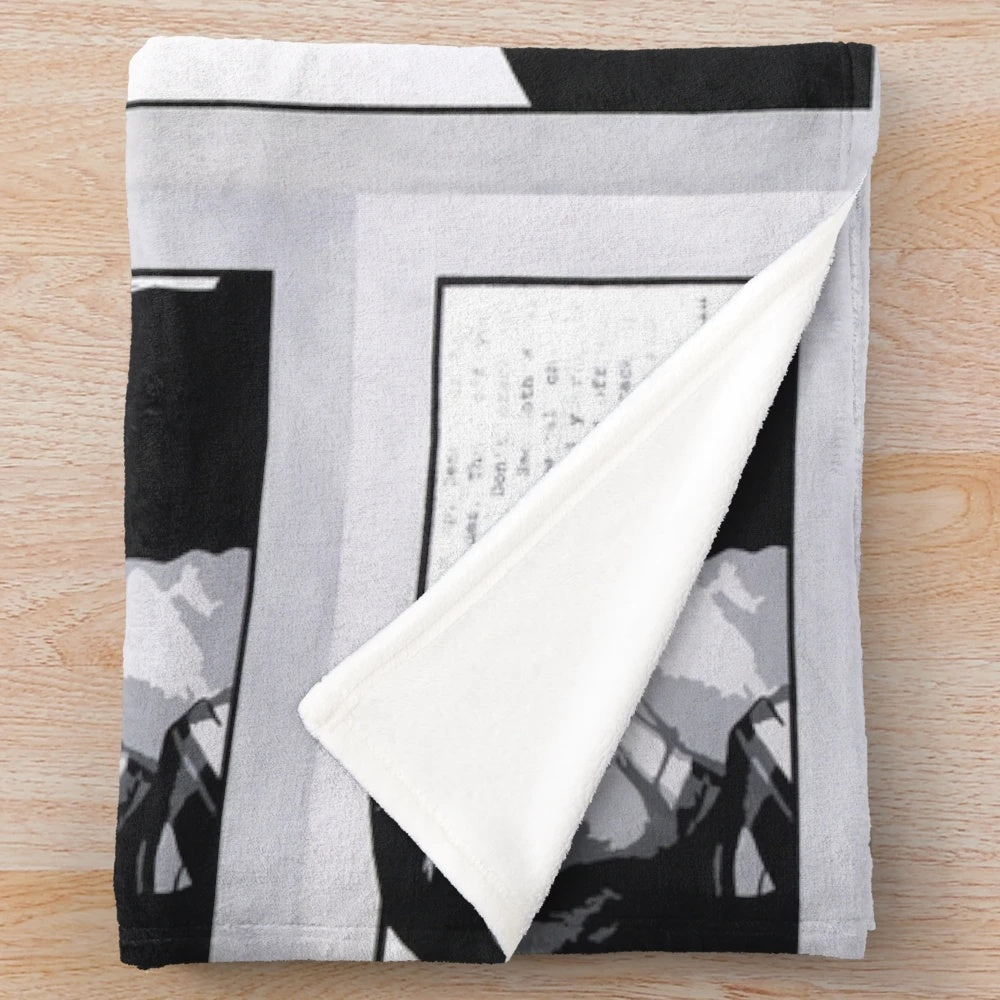 Retro-inspired plush blanket featuring the iconic musical artist Howard Jones