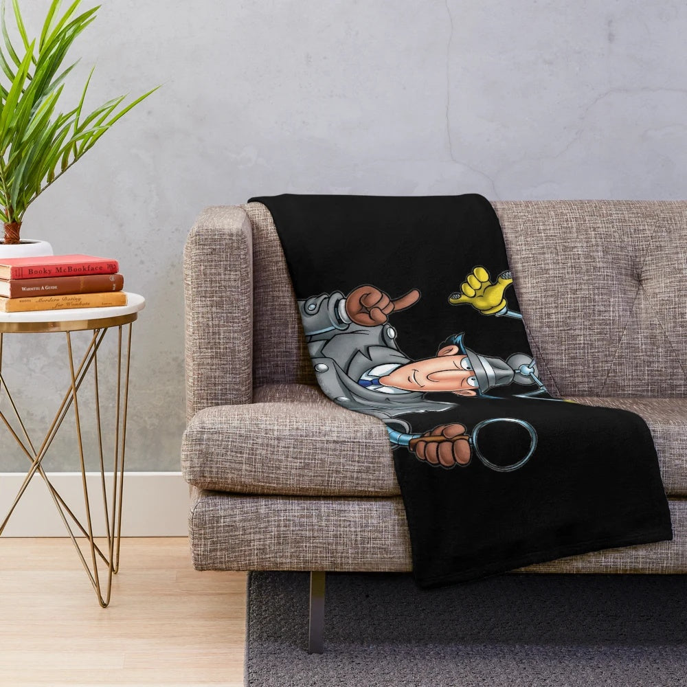 Inspector Gadget cartoon character plush blanket