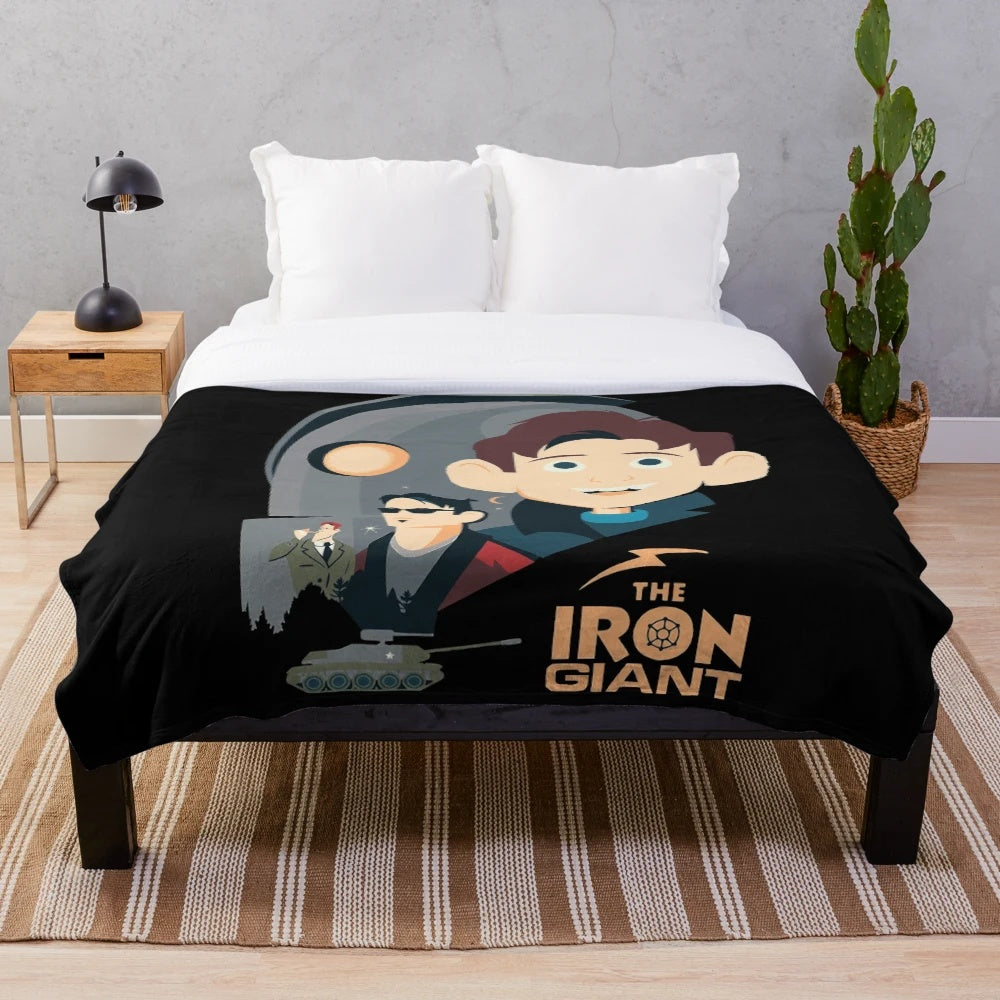Iron Giant plush blanket with animated movie artwork