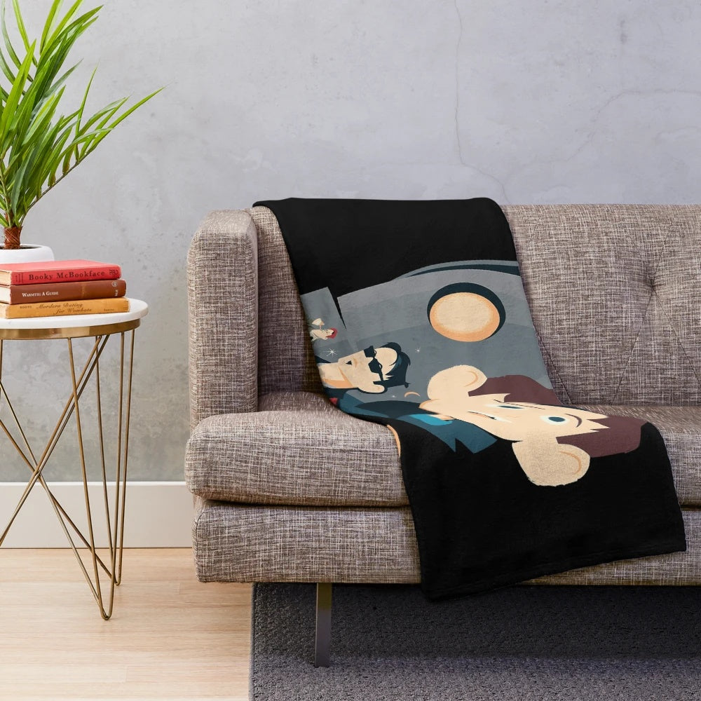 Iron Giant plush blanket with animated movie artwork