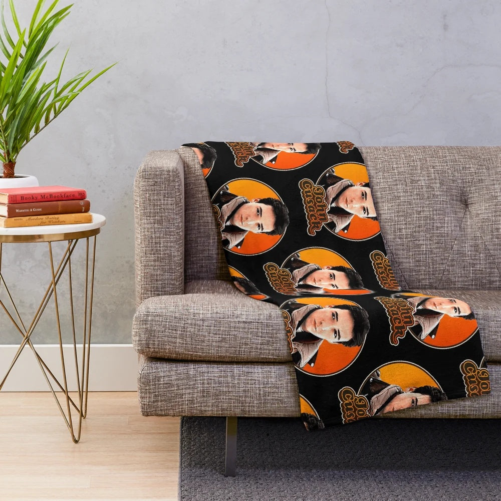 Retro-inspired plush blanket featuring John Cusack, the iconic 80s movie star