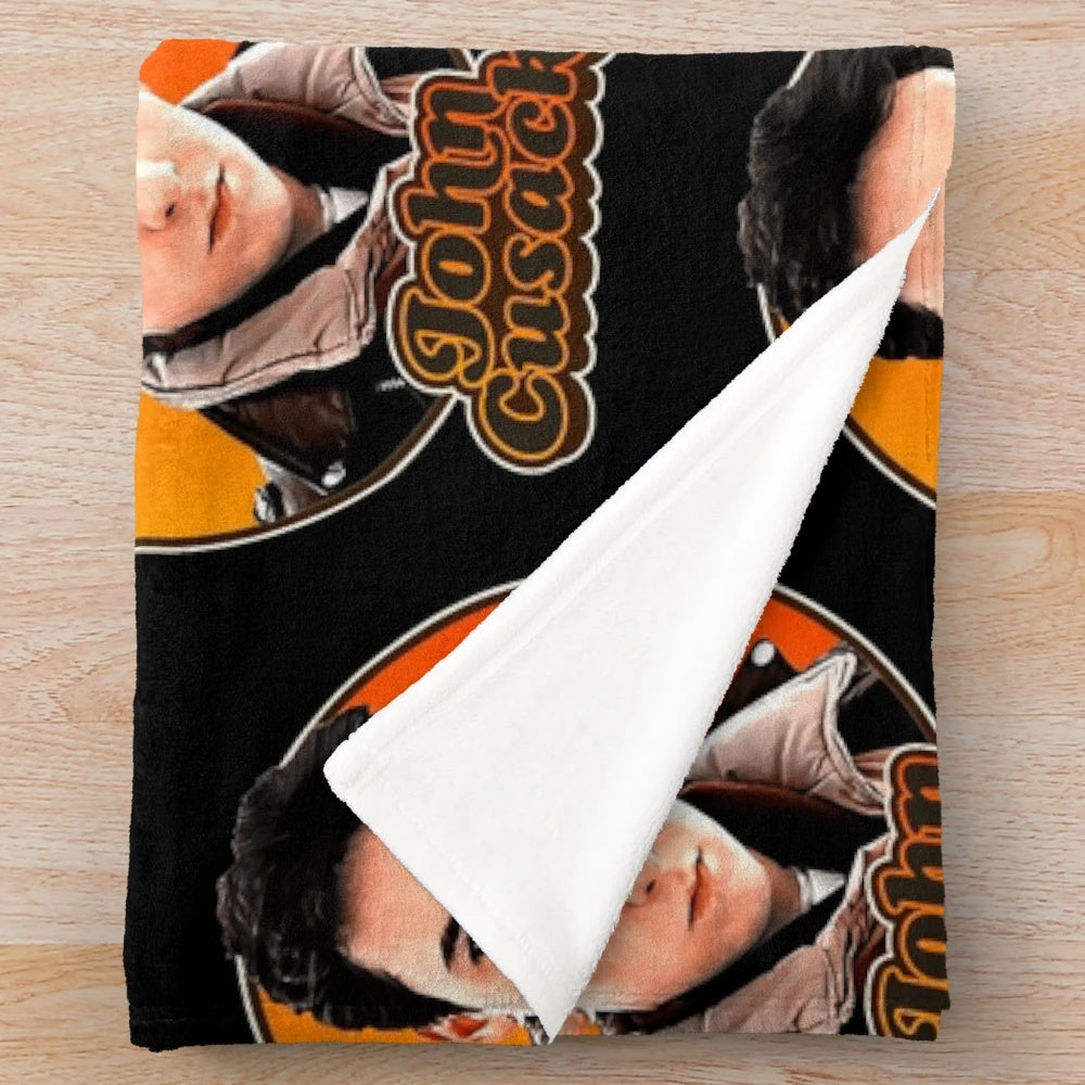Retro-inspired plush blanket featuring John Cusack, the iconic 80s movie star