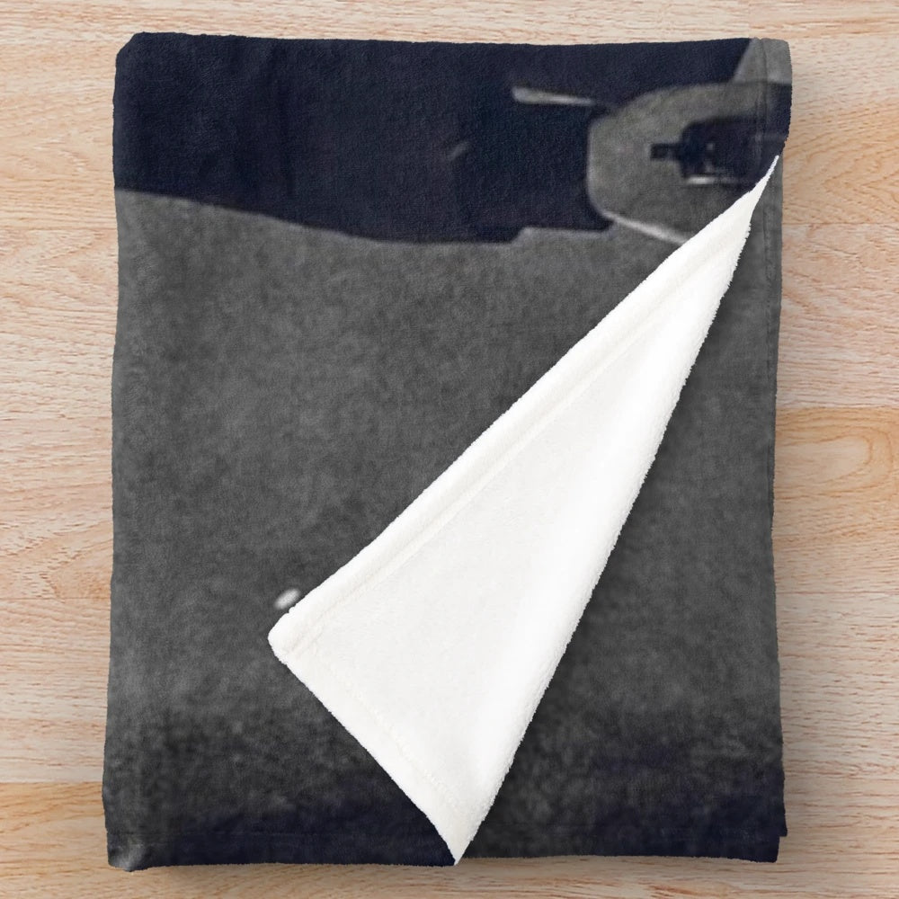 Plush blanket featuring John Wick movie imagery and retro style