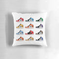 Retro-inspired Jordan-style sneaker-themed pillow