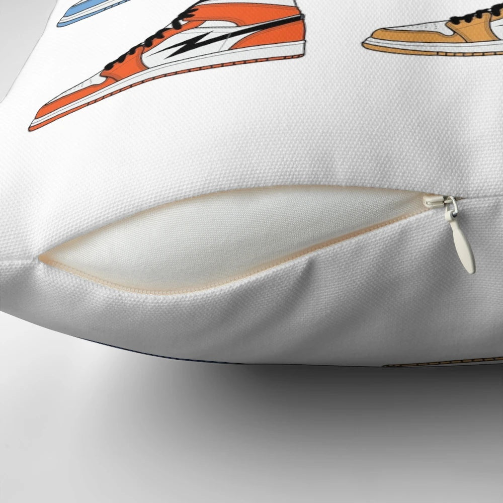 Retro-inspired Jordan-style sneaker-themed pillow