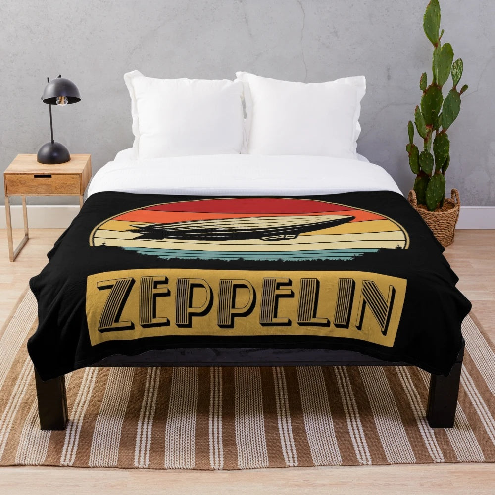 Led Zeppelin inspired plush blanket with iconic logo
