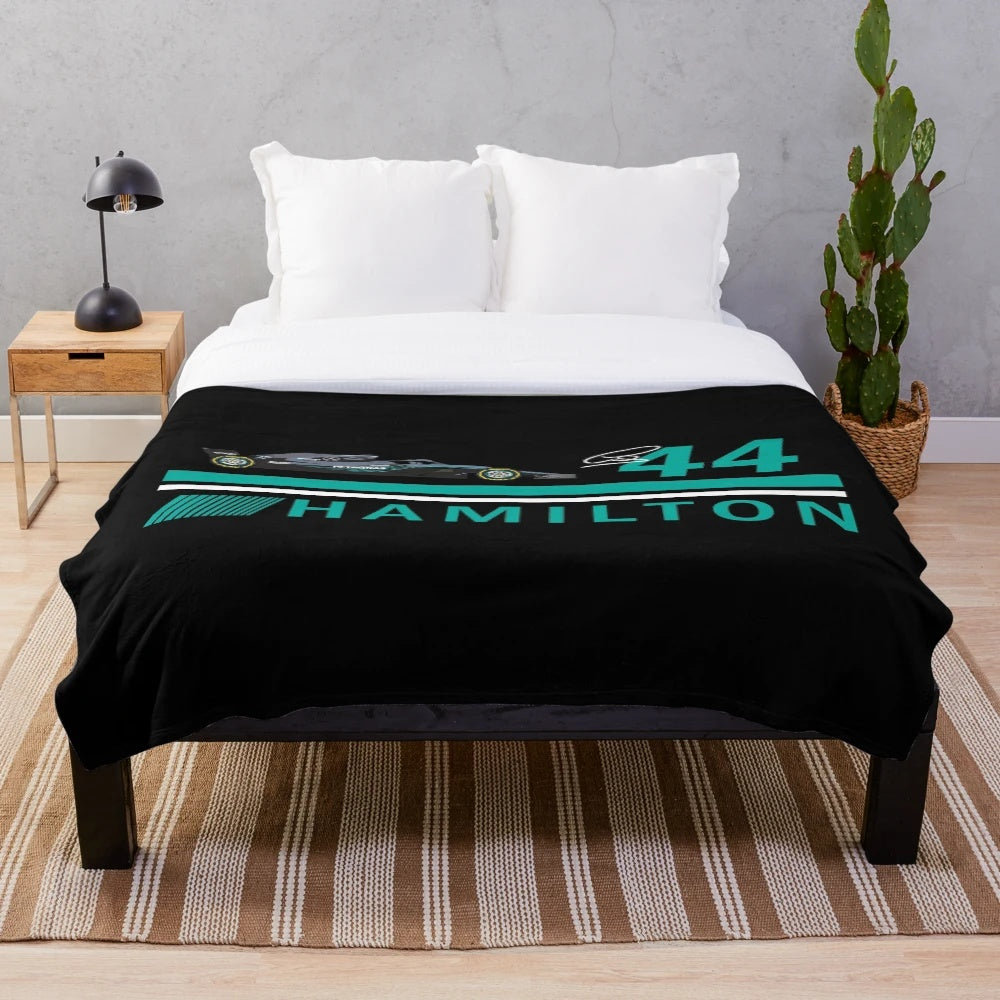 Retro-Inspired Lewis Hamilton Plush Blanket
