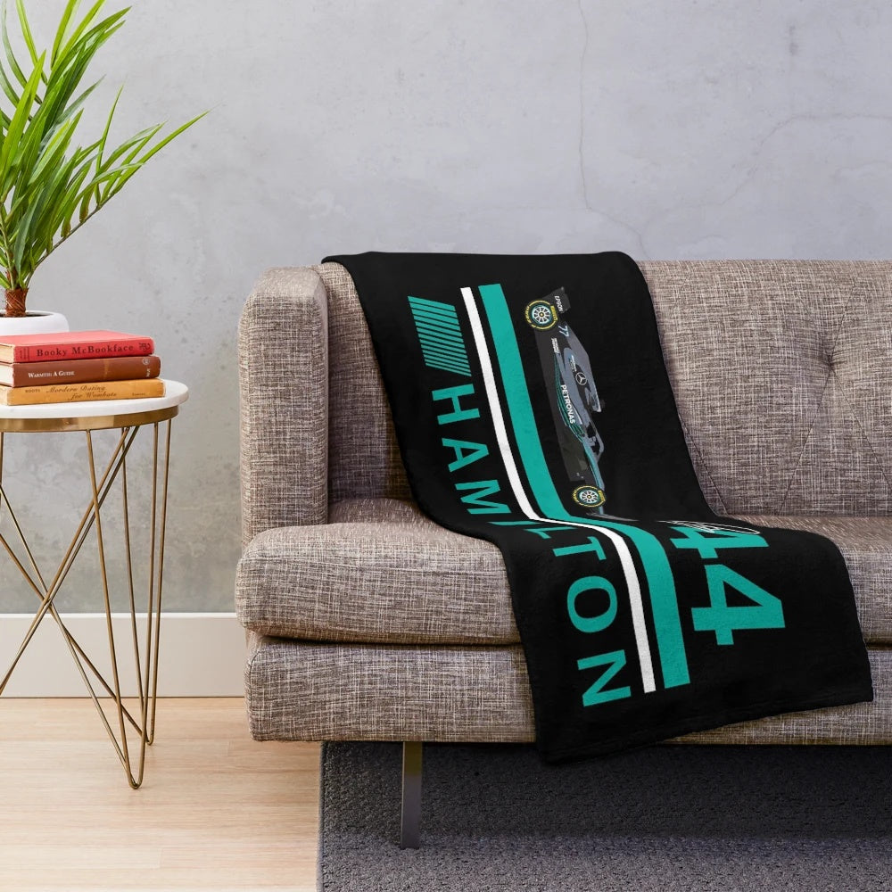 Retro-Inspired Lewis Hamilton Plush Blanket