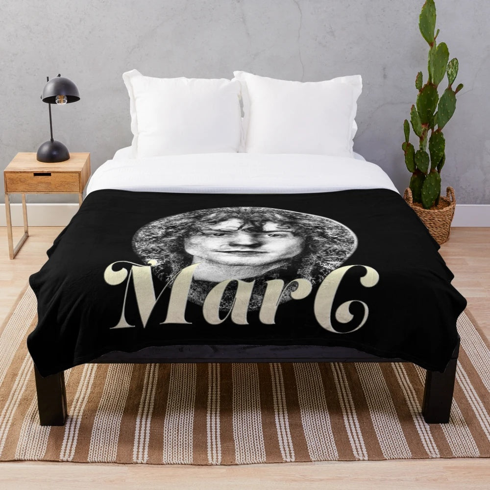 Marc Bolan Plush Blanket with T. Rex Music Imagery