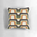 Vibrant, patterned mid-century modern style pillow