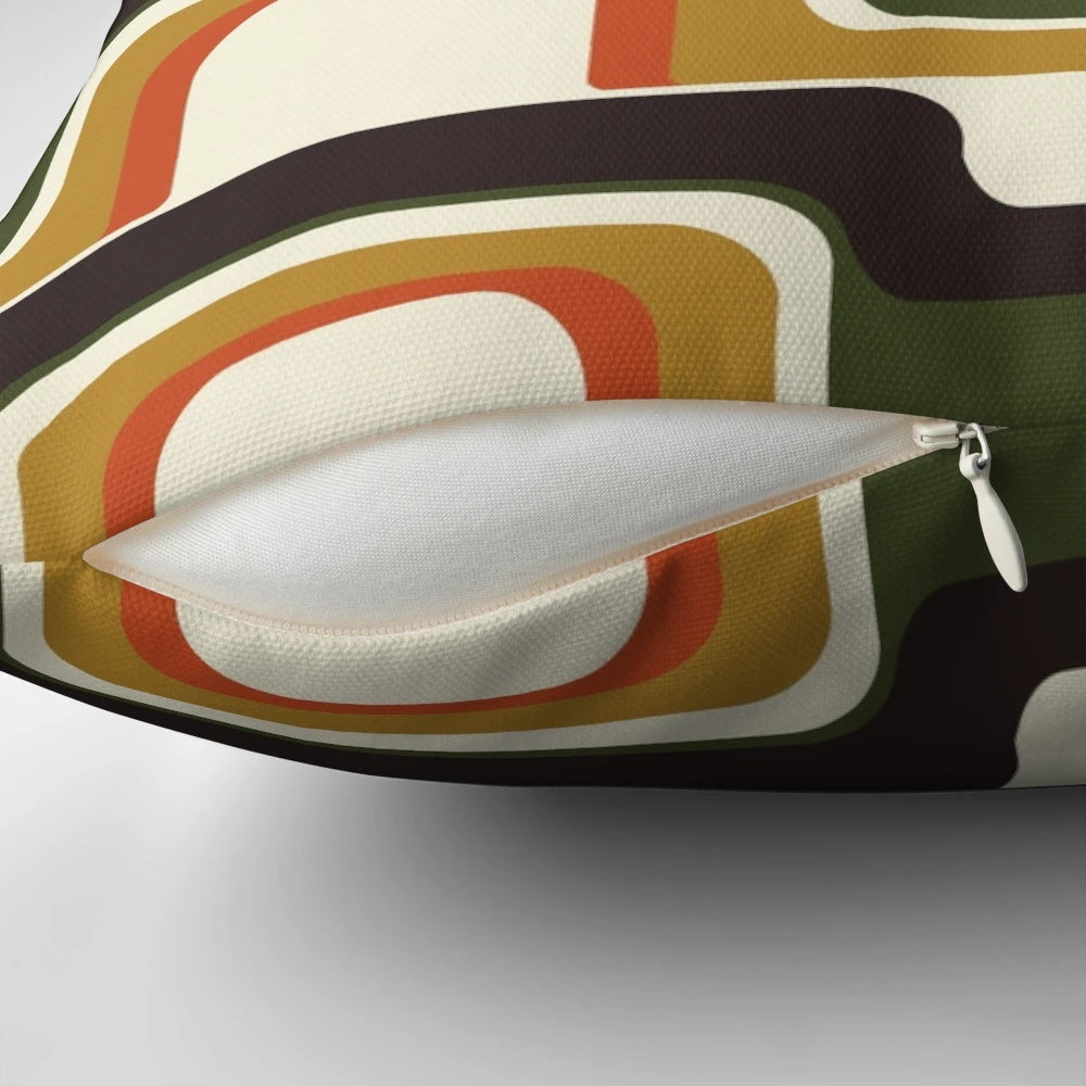 Vibrant, patterned mid-century modern style pillow