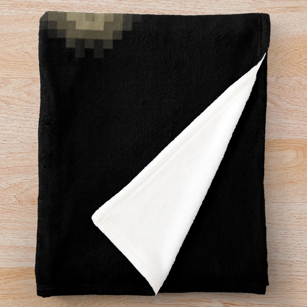 Pixel art plush blanket featuring characters and elements from Final Fantasy 7