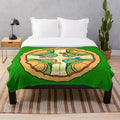 Retro-inspired pizza plush blanket featuring teenage mutant ninja turtles