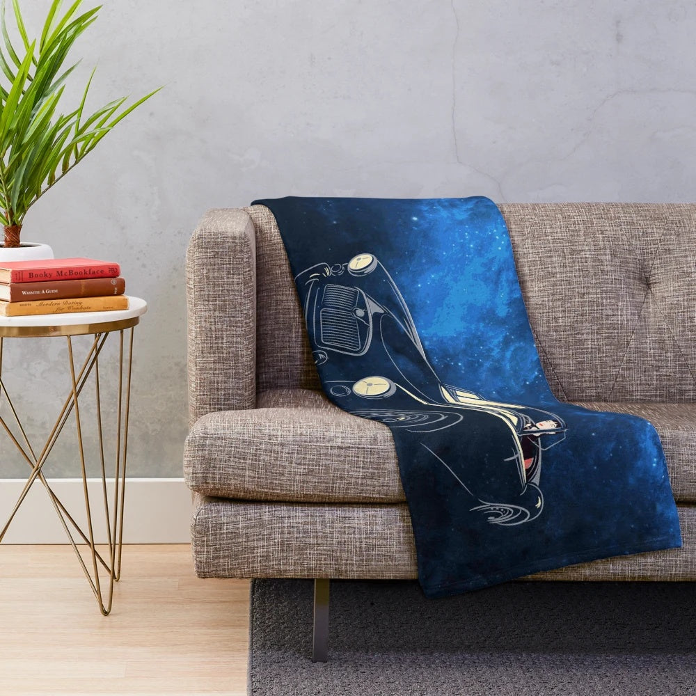 Plush blanket featuring the iconic MGA twin cam sports car and 1950s style