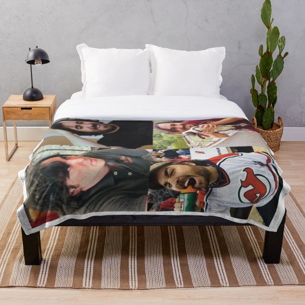 Plush blanket featuring Brian Quinn, one of the stars of the TV show Impractical Jokers