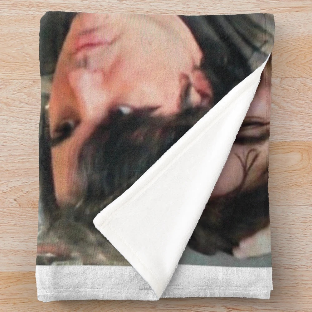 Plush blanket featuring Brian Quinn, one of the stars of the TV show Impractical Jokers