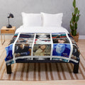 Plush blanket with retro album cover design