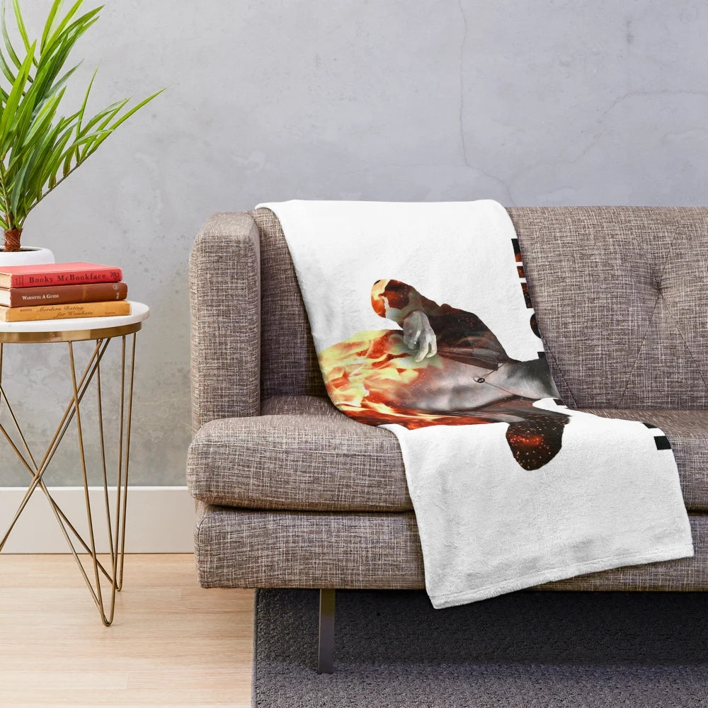 Retro-inspired plush blanket with Kelly Severide from Chicago Fire