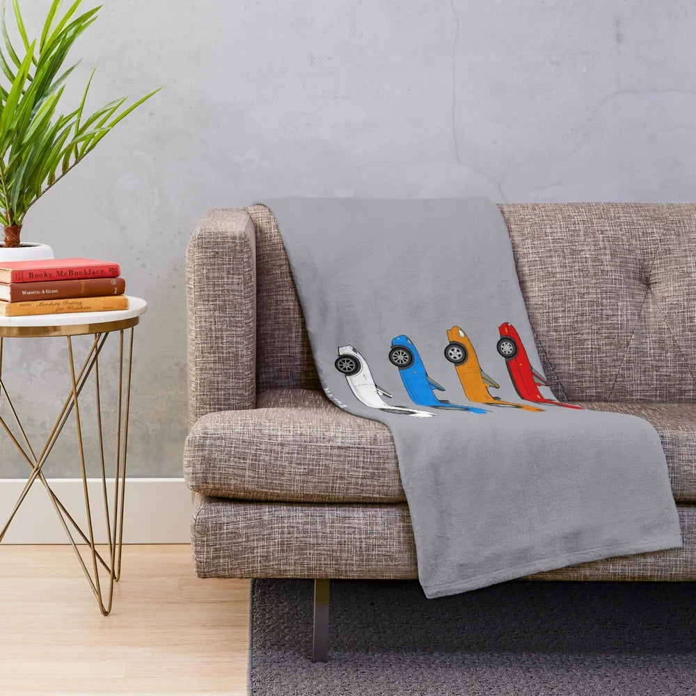 Plush blanket with a design showcasing the classic Mazda MX-5/Miata/Eunos sports car