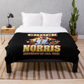 Plush blanket featuring a vintage-style image of Chuck Norris, the iconic action hero