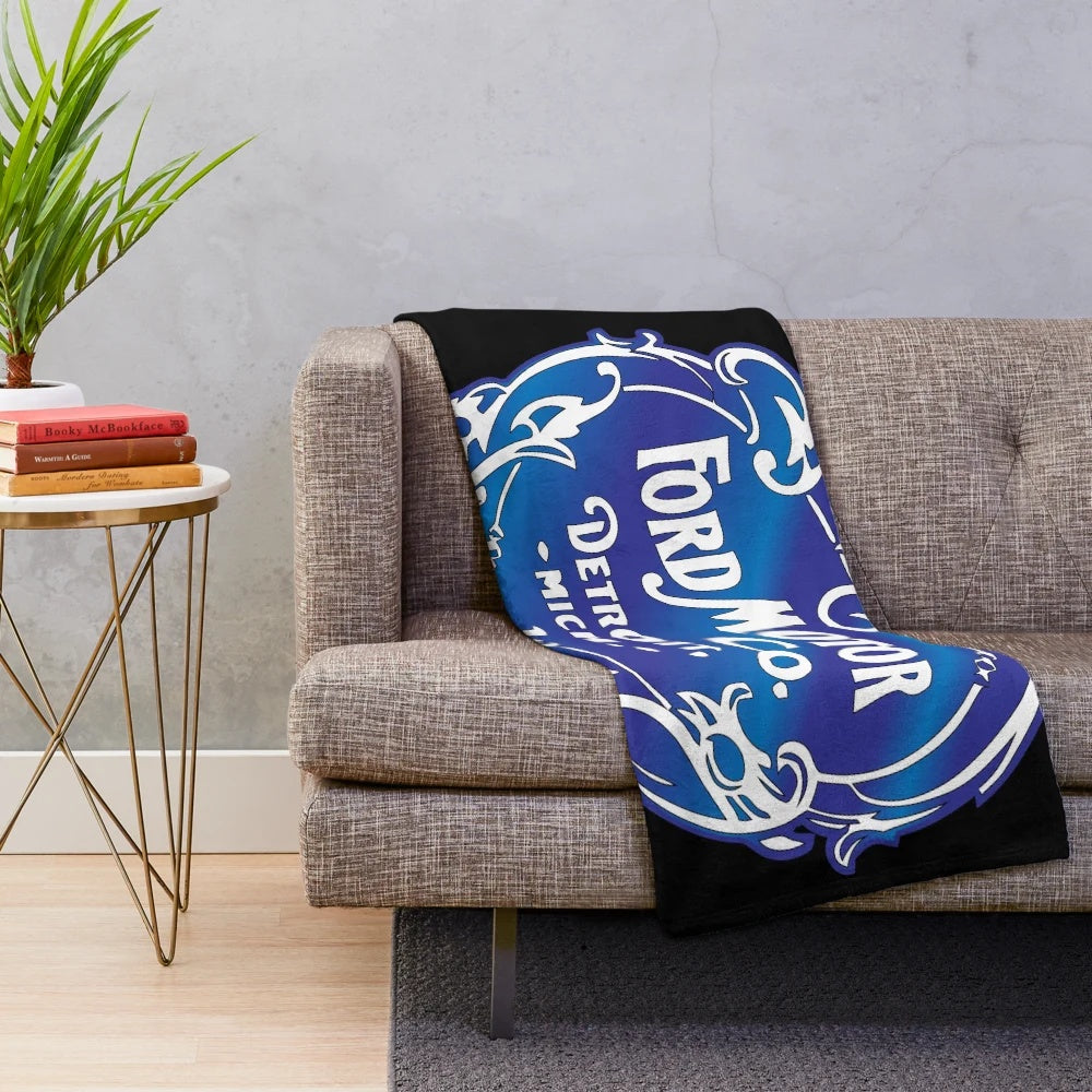 Retro-inspired plush blanket with automotive design