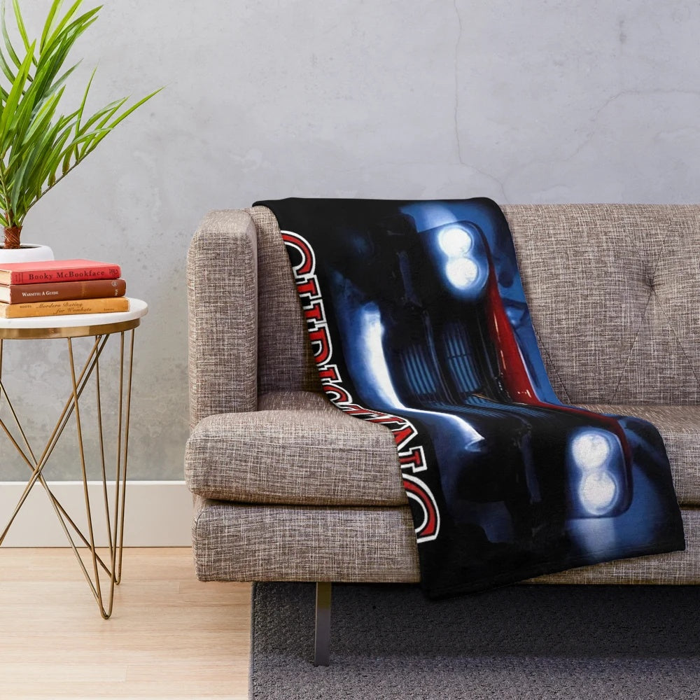 Plush blanket featuring the iconic Christine car from the cult classic movie
