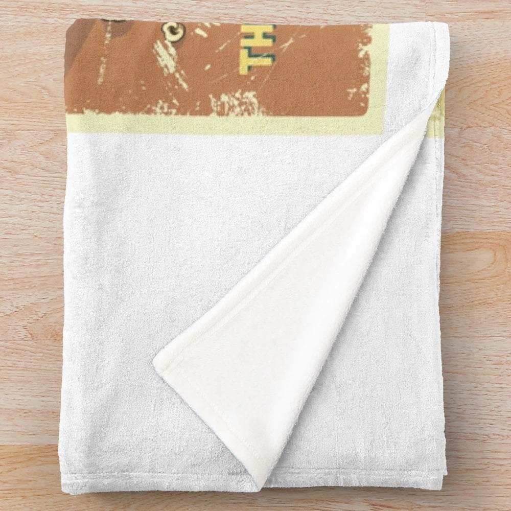 Retro cinema plush blanket with vintage movie design