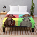 Plush blanket featuring a retro-inspired design inspired by Wanda Maximoff, the Scarlet Witch
