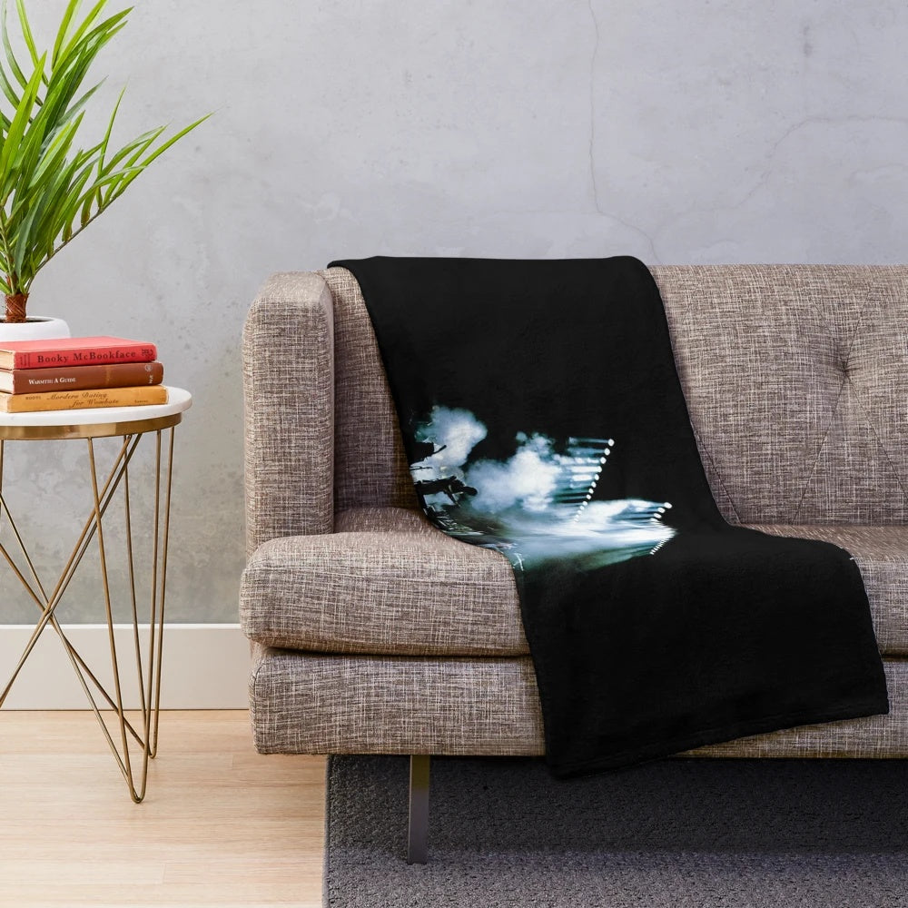 Retro-inspired plush blanket with Seconds Out album art design