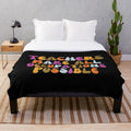 Retro-inspired plush blanket with the quote "Teachers Make All Occupations Possible