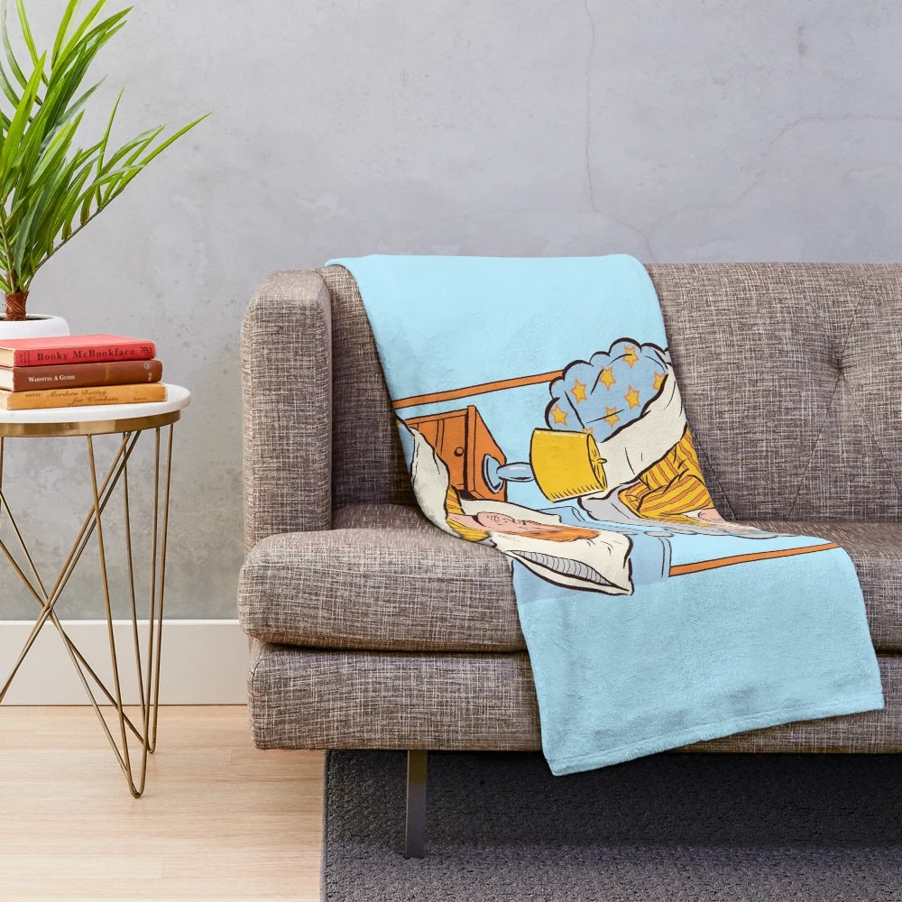 Soft, plush blanket with vintage-inspired design to promote relaxation and sleep