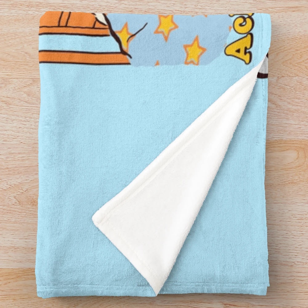 Soft, plush blanket with vintage-inspired design to promote relaxation and sleep