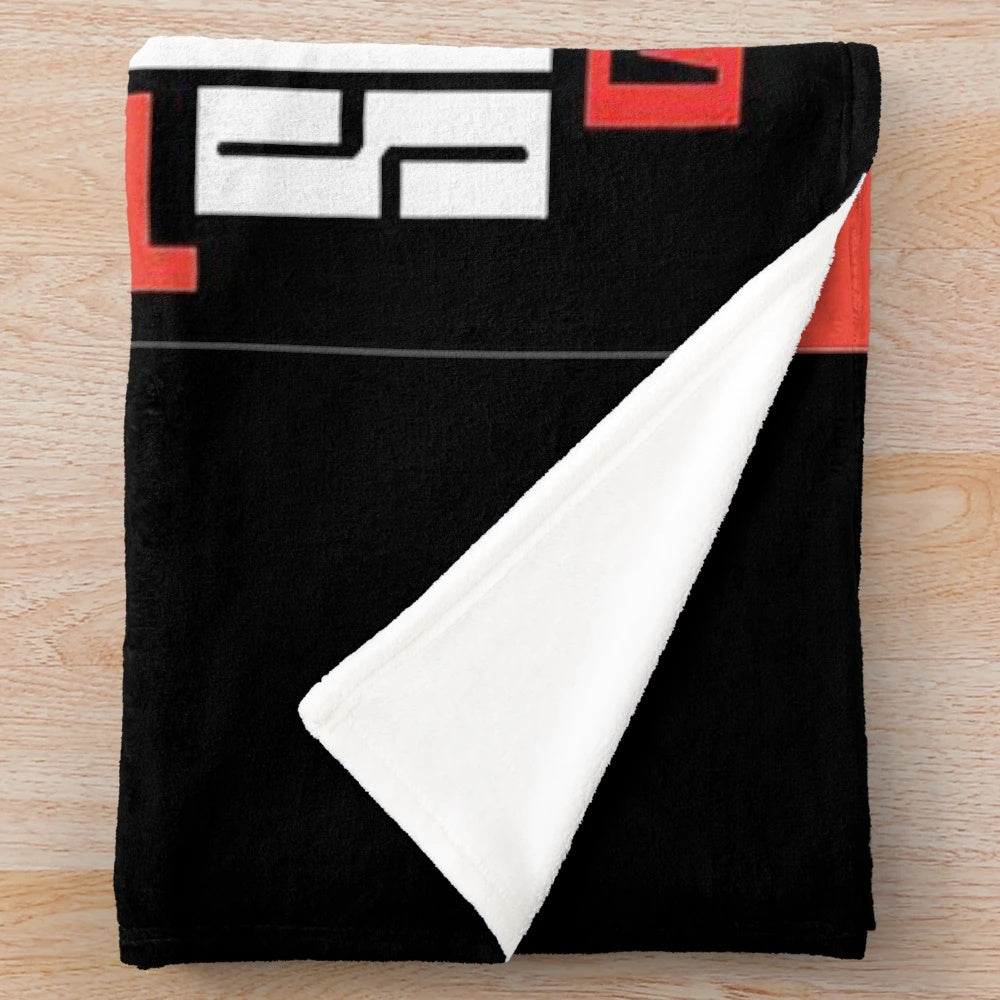 Retro-inspired plush blanket with Streetlight Manifesto-inspired design