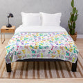 Retro plush blanket with My Little Pony inspired design