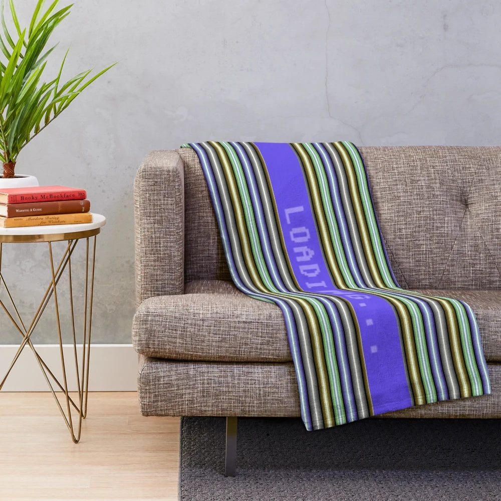 Commodore 64 inspired raster bars plush blanket