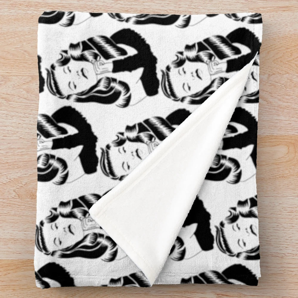 Plush blanket featuring classic Hollywood actress Rita Hayworth
